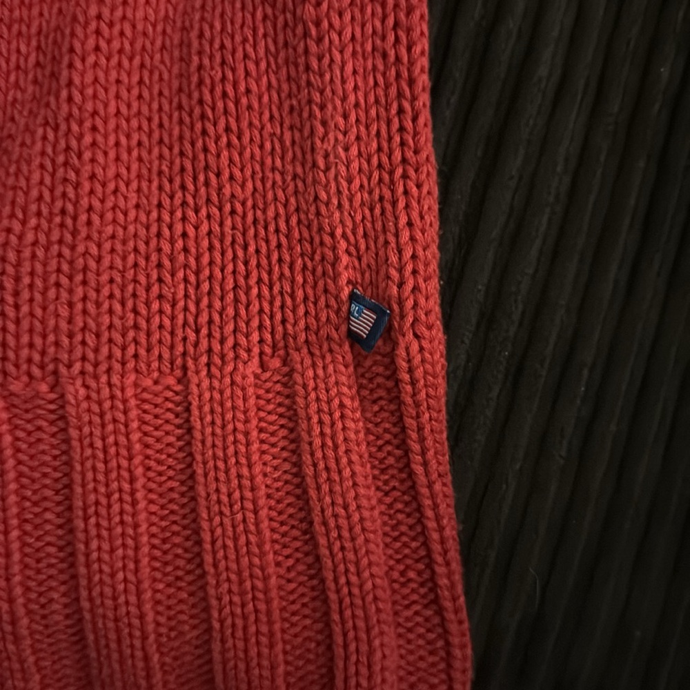Polo jeans company Ralph Lauren, red knit sweater size medium 100% cotton. - Picture 12 of 13